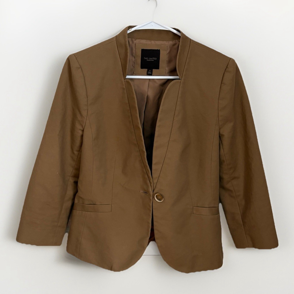 THE LIMITED Collection Y2K Early 2000s Blazer Tan Medium